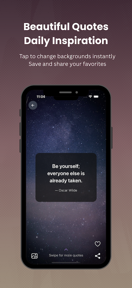 Signature quotes display with dynamic backgrounds